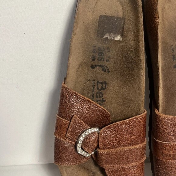 Birkenstock Betula Madrid Size 7.5 EUR 41 Studded Buckle Brown Leather Sandals - Picture 2 of 8